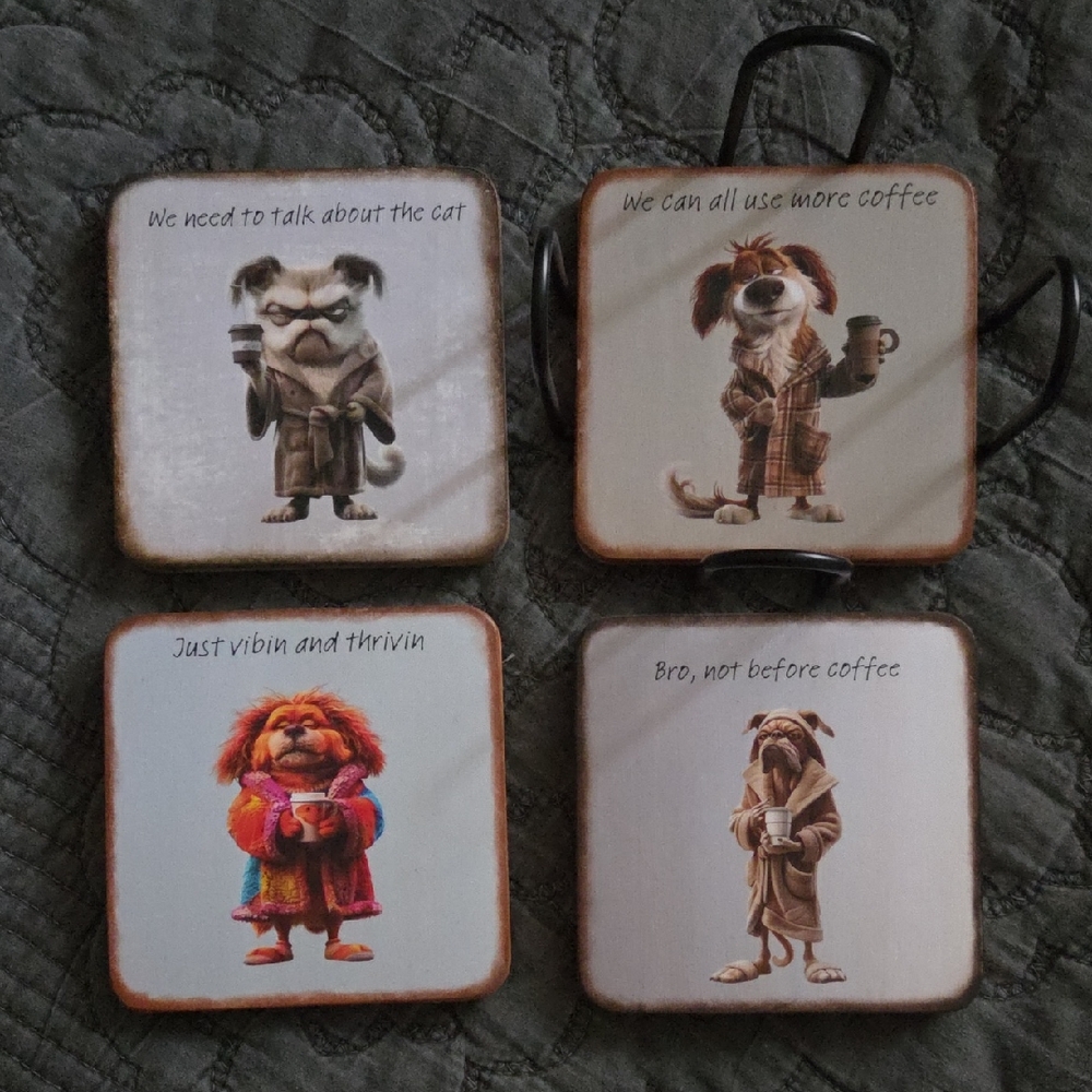 Funny Dog Coasters Set